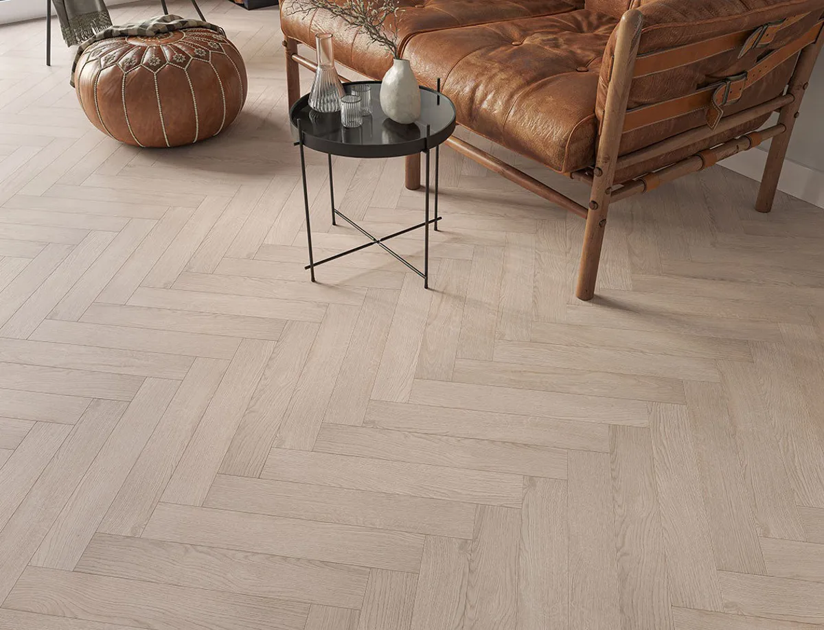 Helmsford Grey Oak Deluxe 12mm Laminate Herringbone