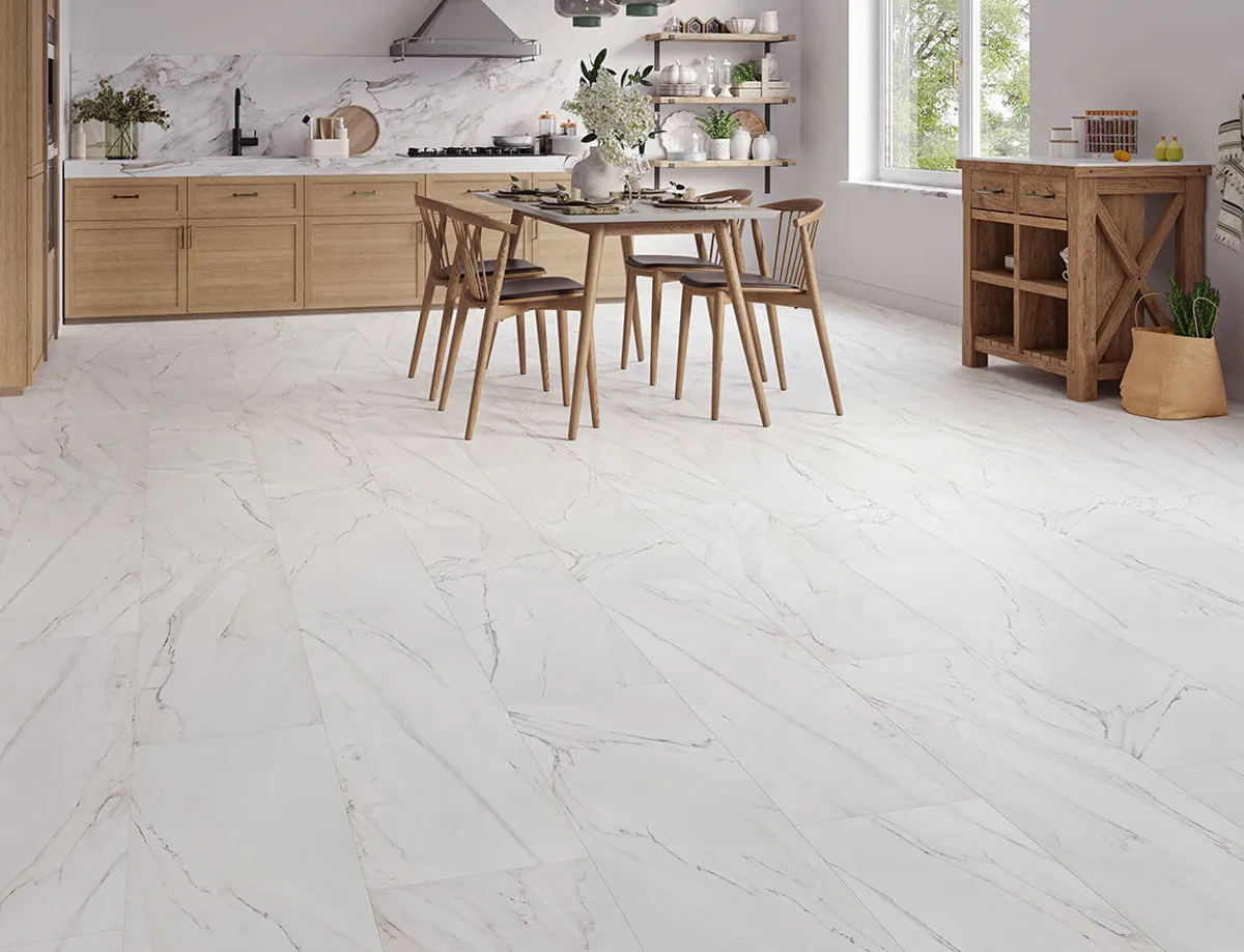 Ice White Marble Tile 10mm Laminate Flooring