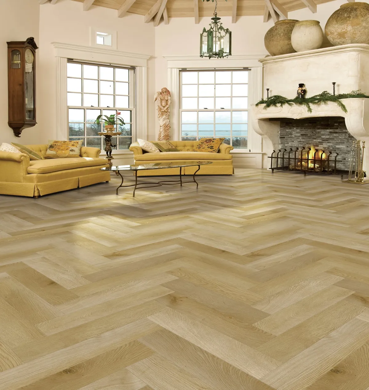 Golden Oak Premium Herringbone 6.0 SPC Click