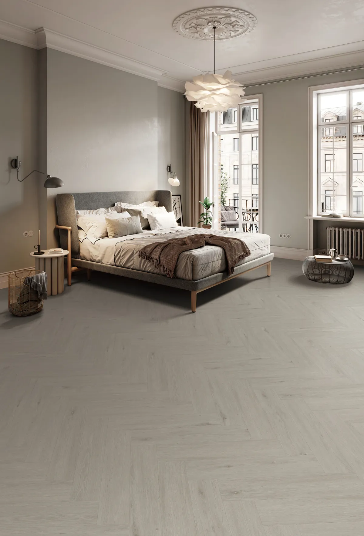 White Mist PREMIUM Herringbone 6.0 SPC Vinyl Click