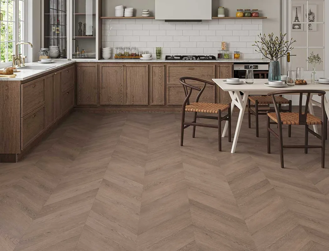 Smoked Bourbon 3mm Chevron LVT