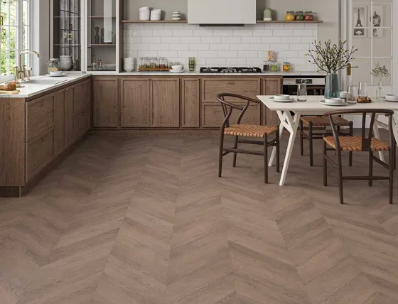 Smoked Bourbon 3mm Chevron LVT