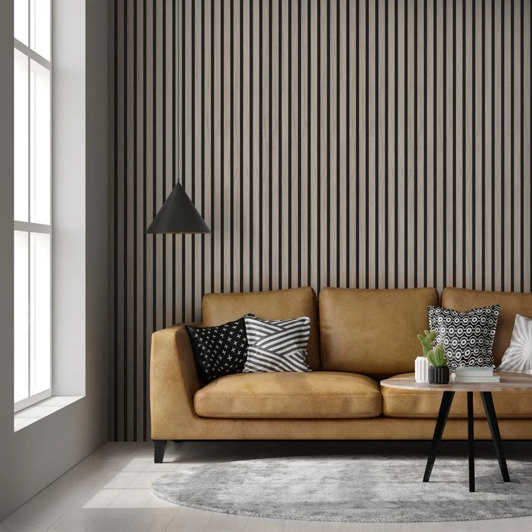 Washed Grey Acoustic 24mm Wall Panel - 600x2700mm