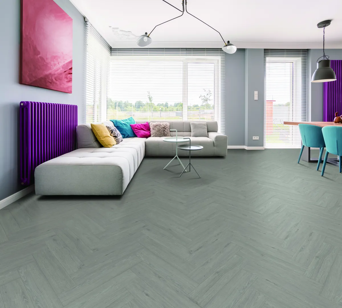 Grey Sand Oak PREMIUM Herringbone 6.0 SPC Vinyl Click