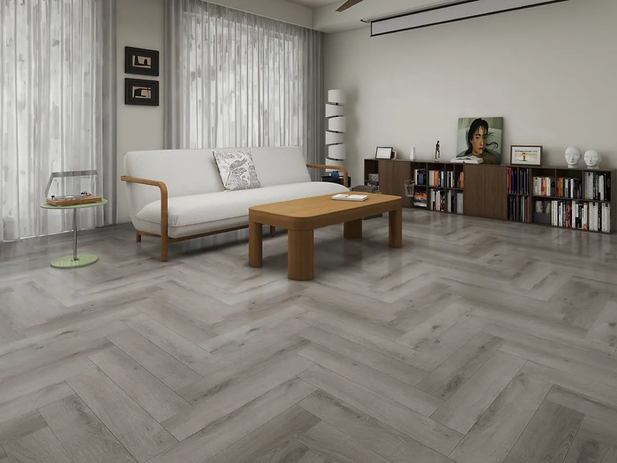 Soft Grey Oak Herringbone Premium 8mm SPC Click