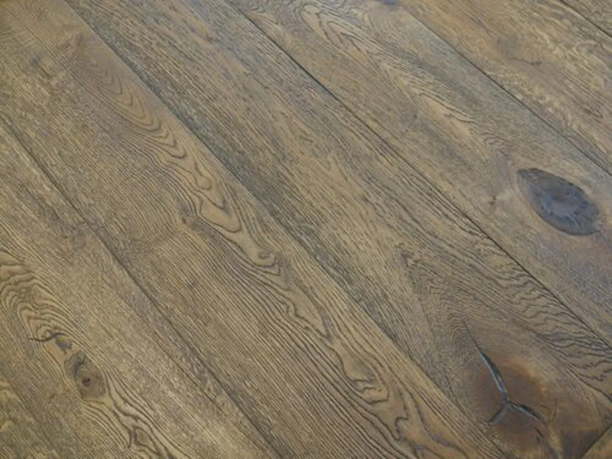 Engineered 20mm x 190 Distressed Dark Brown Hard Wax Oiled