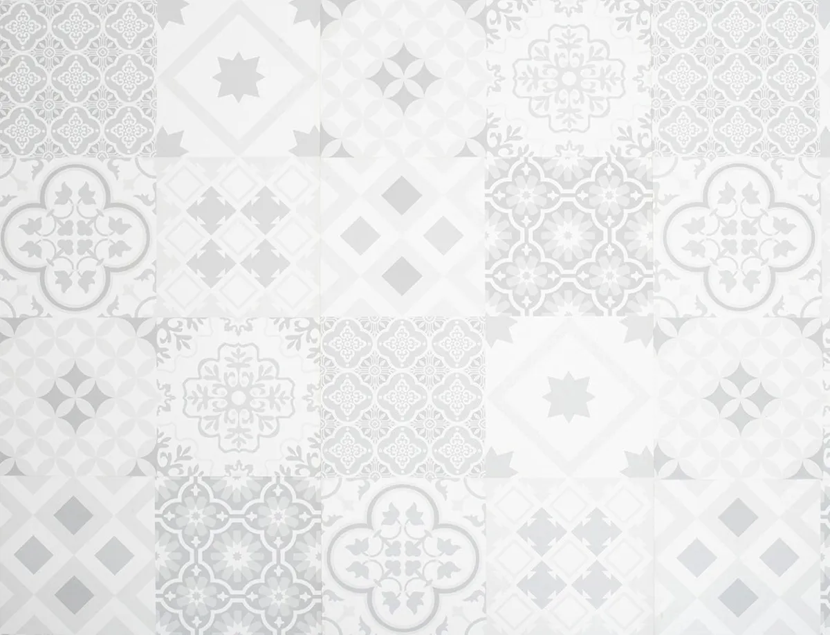 Alabaster White Victorian 8mm Laminate Tile