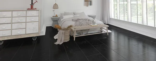 Pre Grouted Graphite Marble 5.5mm SPC Click Tile