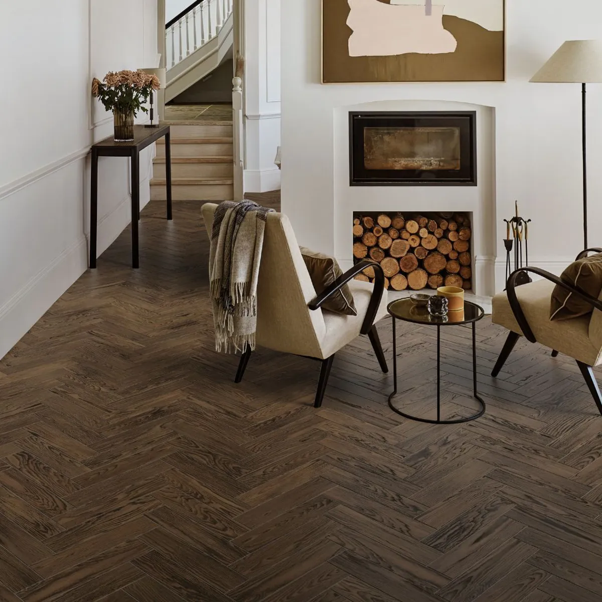 Dark Oiled Oak 14mm x 90mm Herringbone