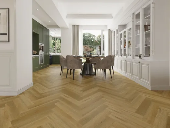 Bright Oak Herringbone Premium 8mm SPC Click