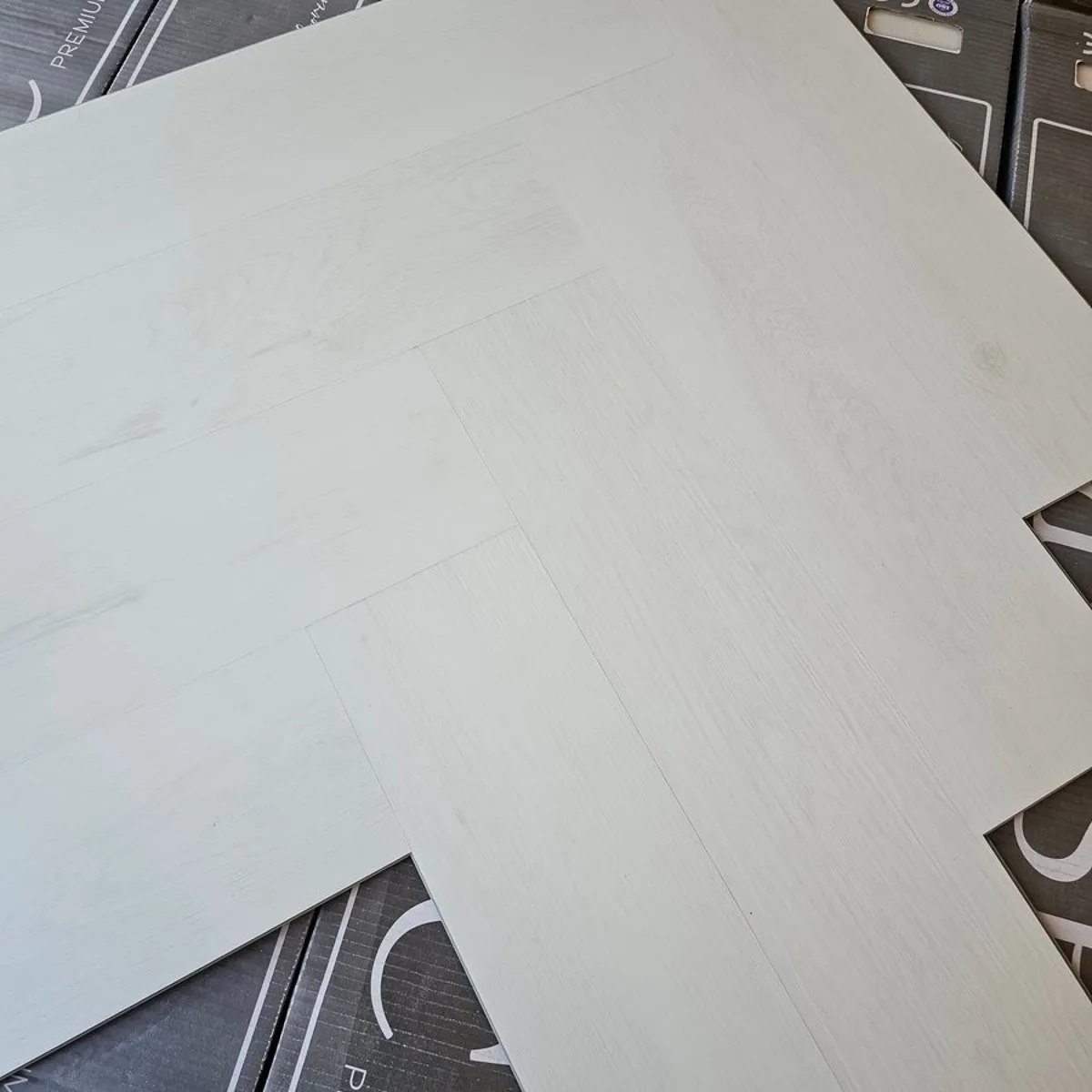 Frosted White Oak 6mm SPC Herringbone (Clearance)