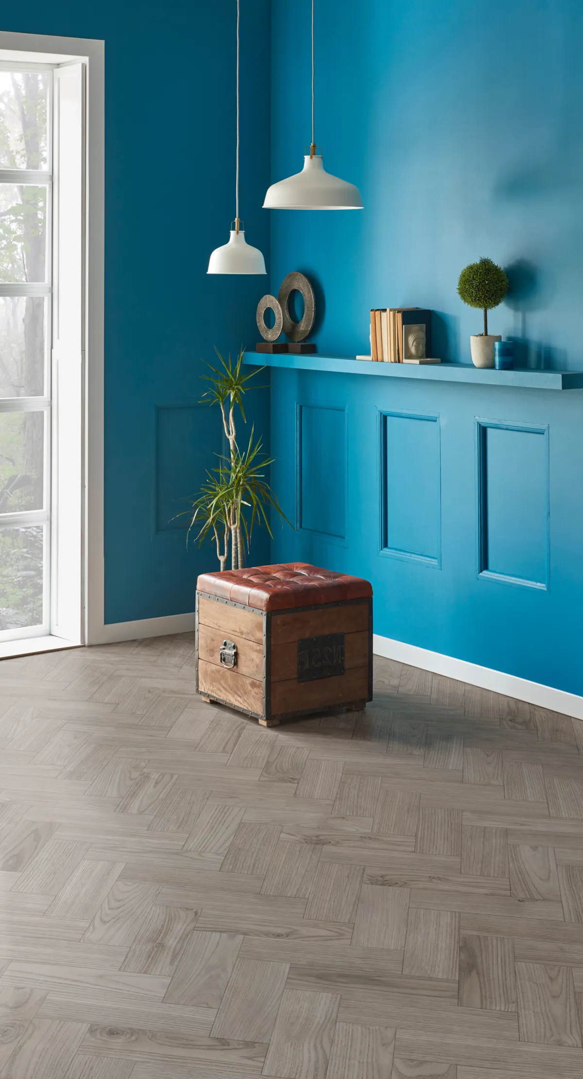 Smoked Oak Herringbone Dryback LVT