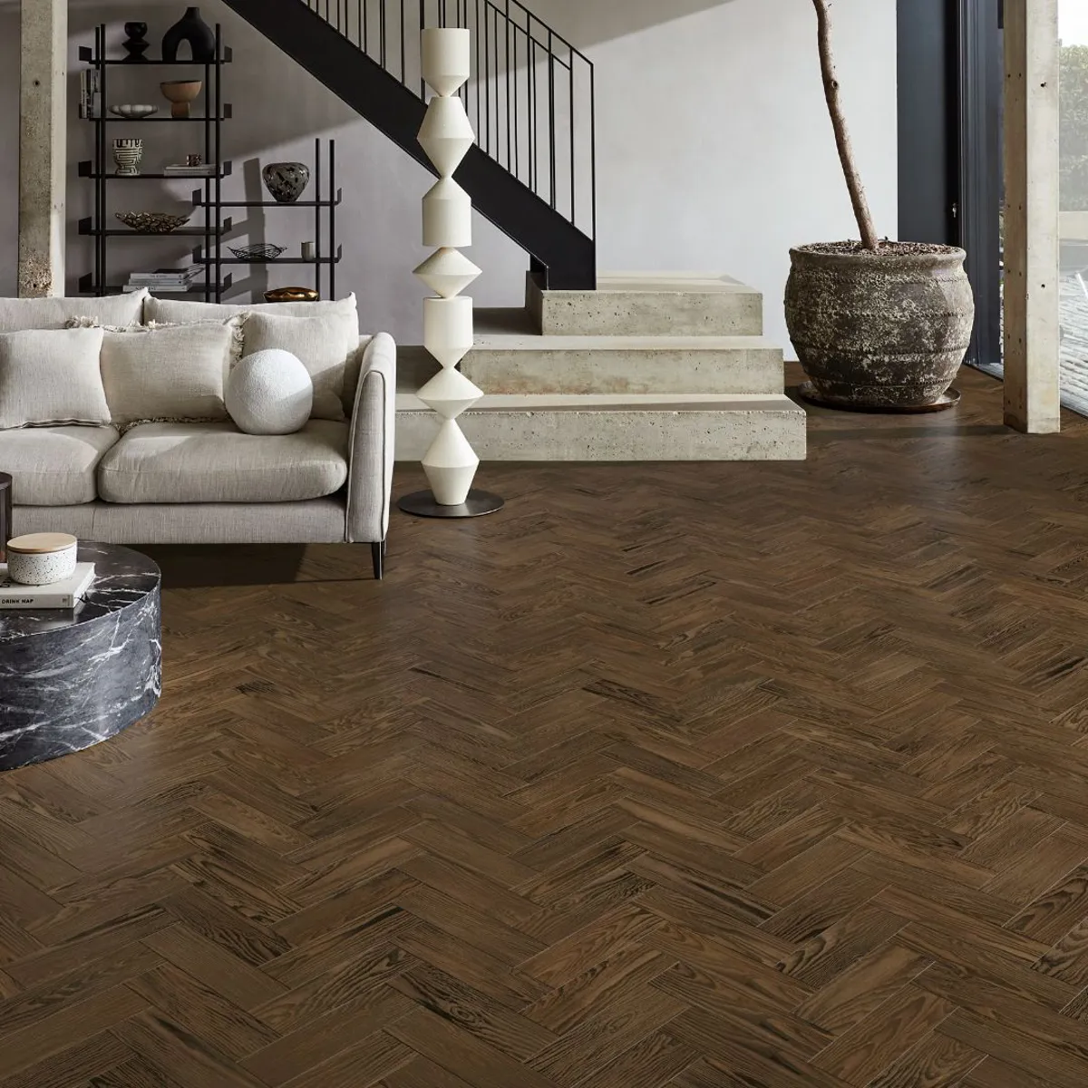Dark Oiled Oak 14mm x 90mm Herringbone