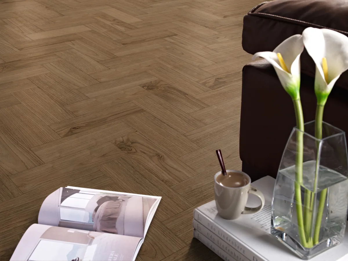 Heritage Oak Herringbone Dryback LVT