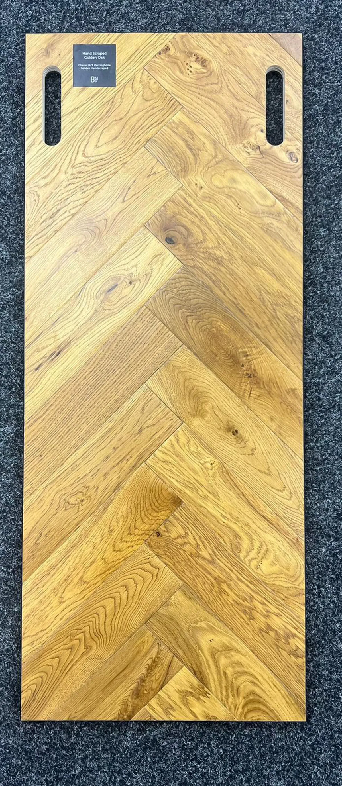 Golden Oak Hand Scraped 14mm x 90mm Herringbone