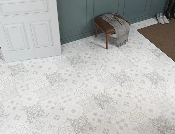 Alabaster White Victorian 8mm Laminate Tile