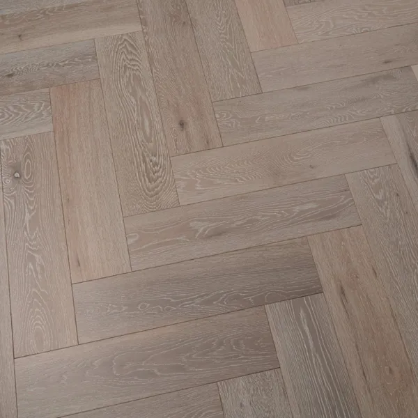Brushed White Oak Herringbone Click 14mm