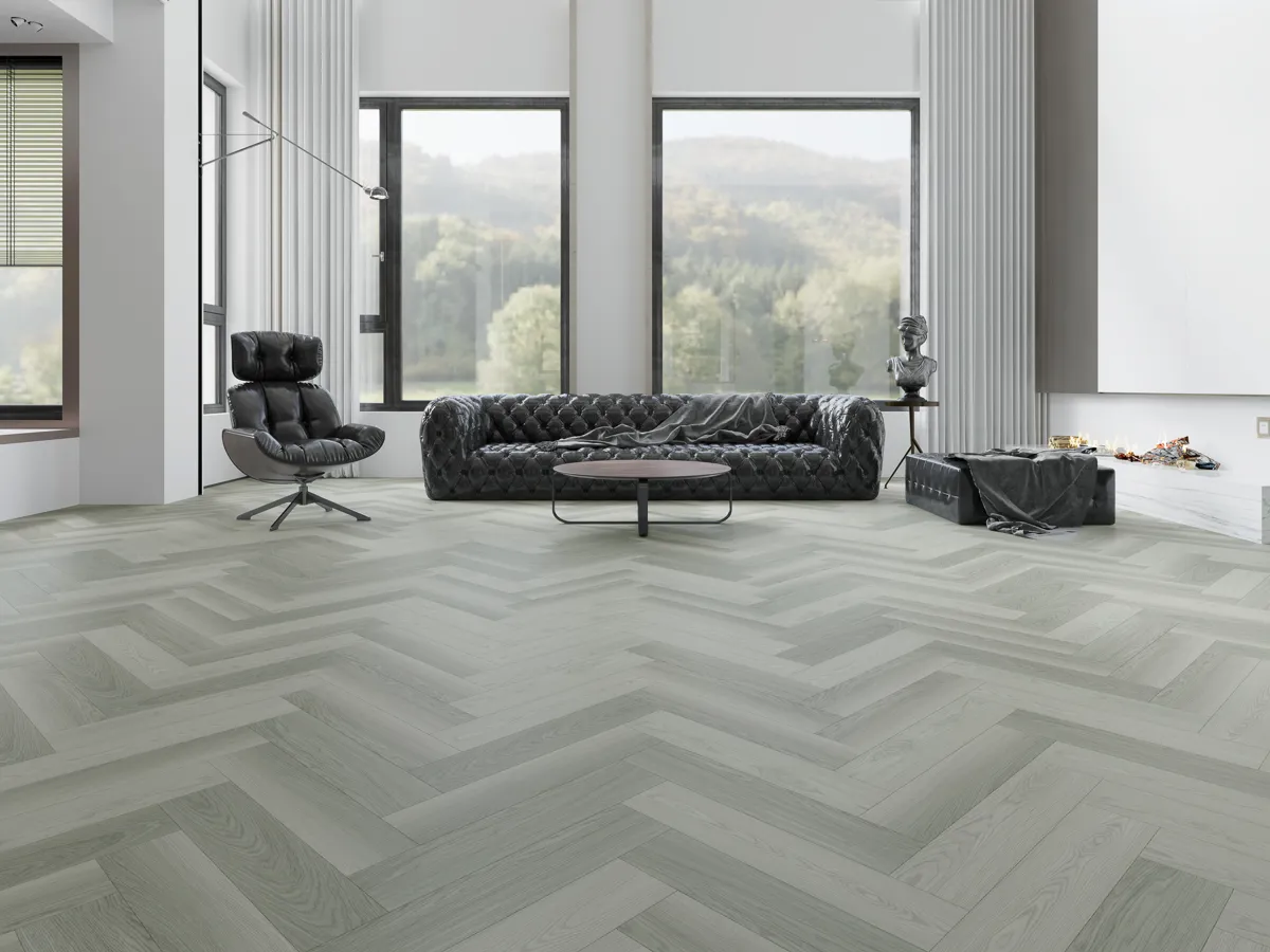 Feathered Grey 2.5mm Herringbone LVT