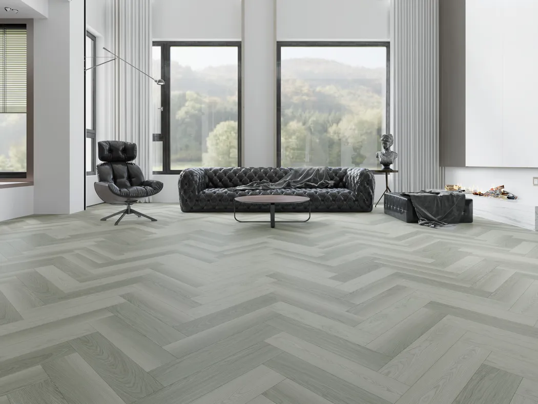Feathered Grey 2.5mm Herringbone LVT