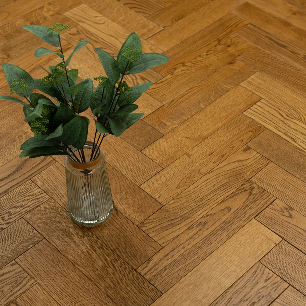 14/3 Golden Oak Brushed & UV Lacquered Herringbone