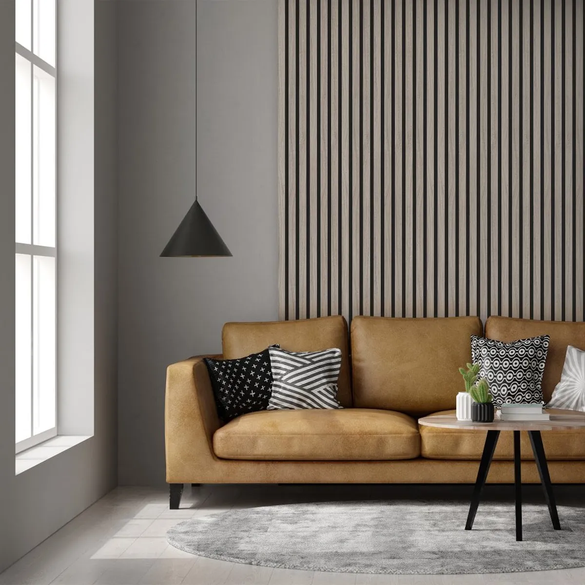 Washed Grey Acoustic 24mm Wall Panel - 600x2700mm