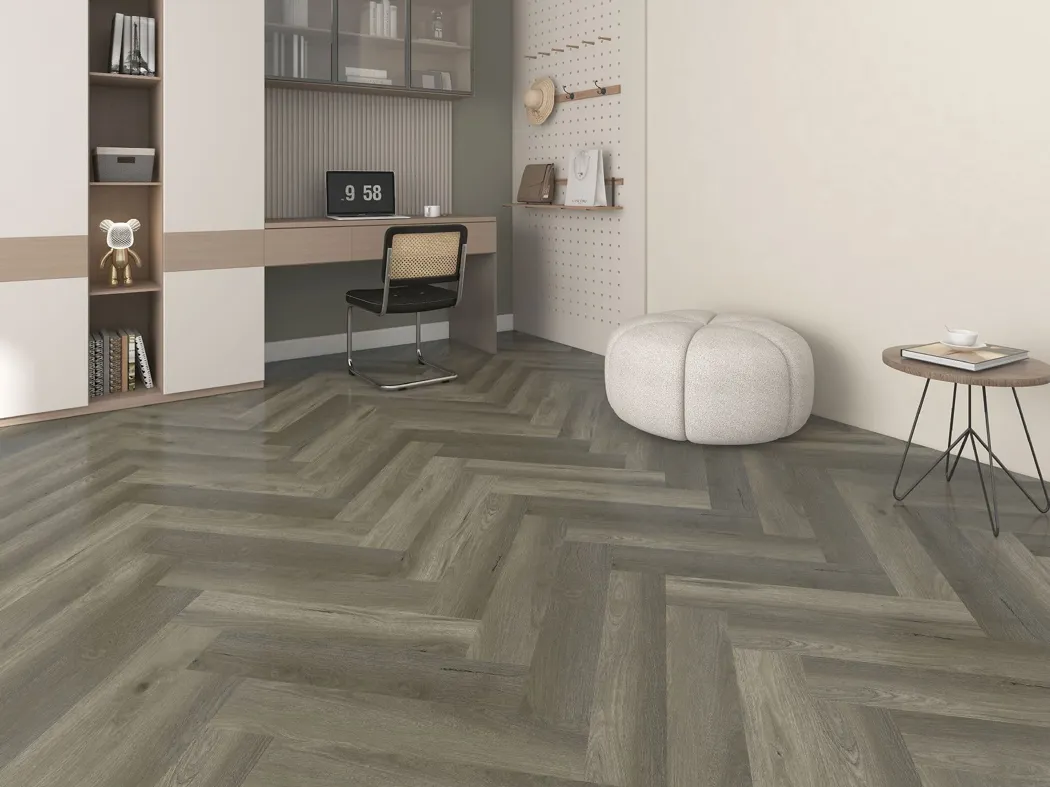 Bordeaux Grey Herringbone Premium 8mm SPC Click