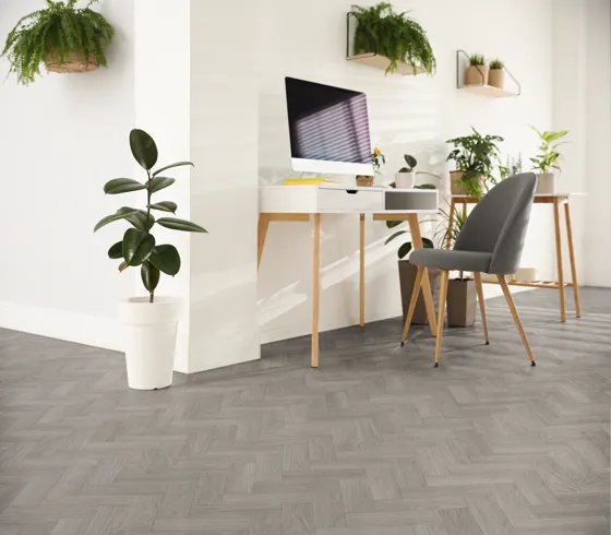 Dove Grey Oak Herringbone Dryback LVT
