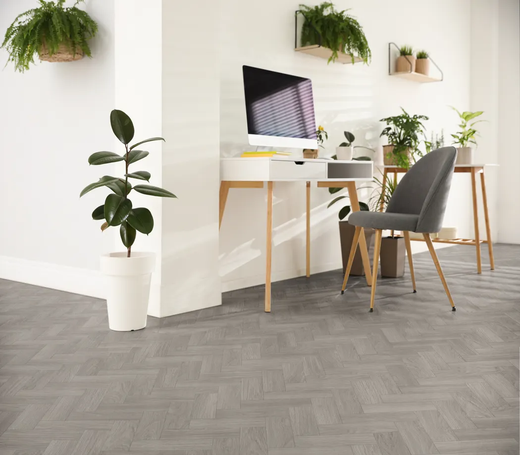 Dove Grey Oak Herringbone Dryback LVT
