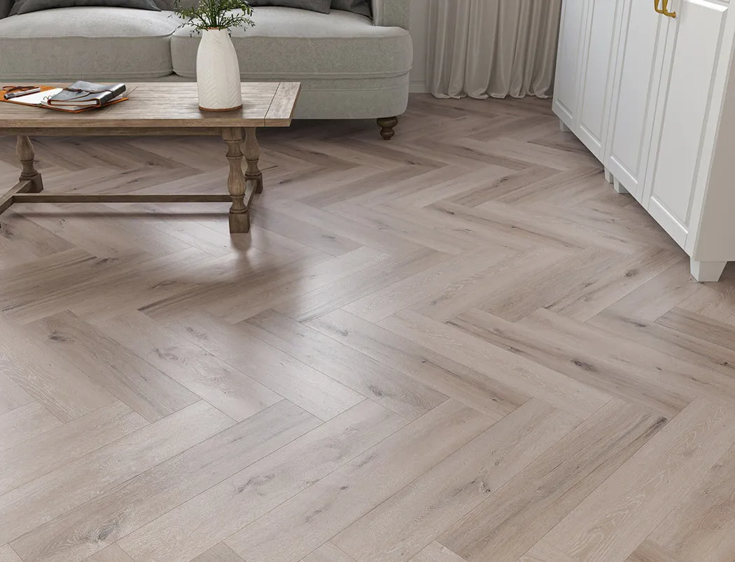 Whitewash Oak 5mm Herringbone SPC Click