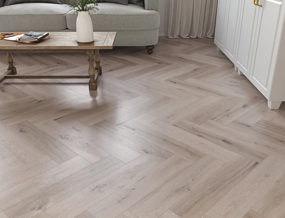 Whitewash Oak 5mm Herringbone SPC Click