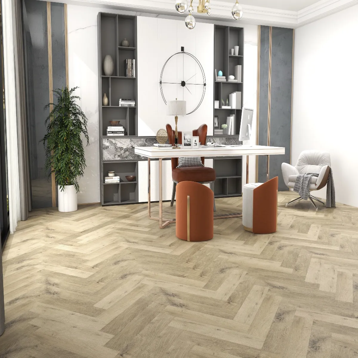 Cobble Oak 5.2mm SPC Herringbone Click