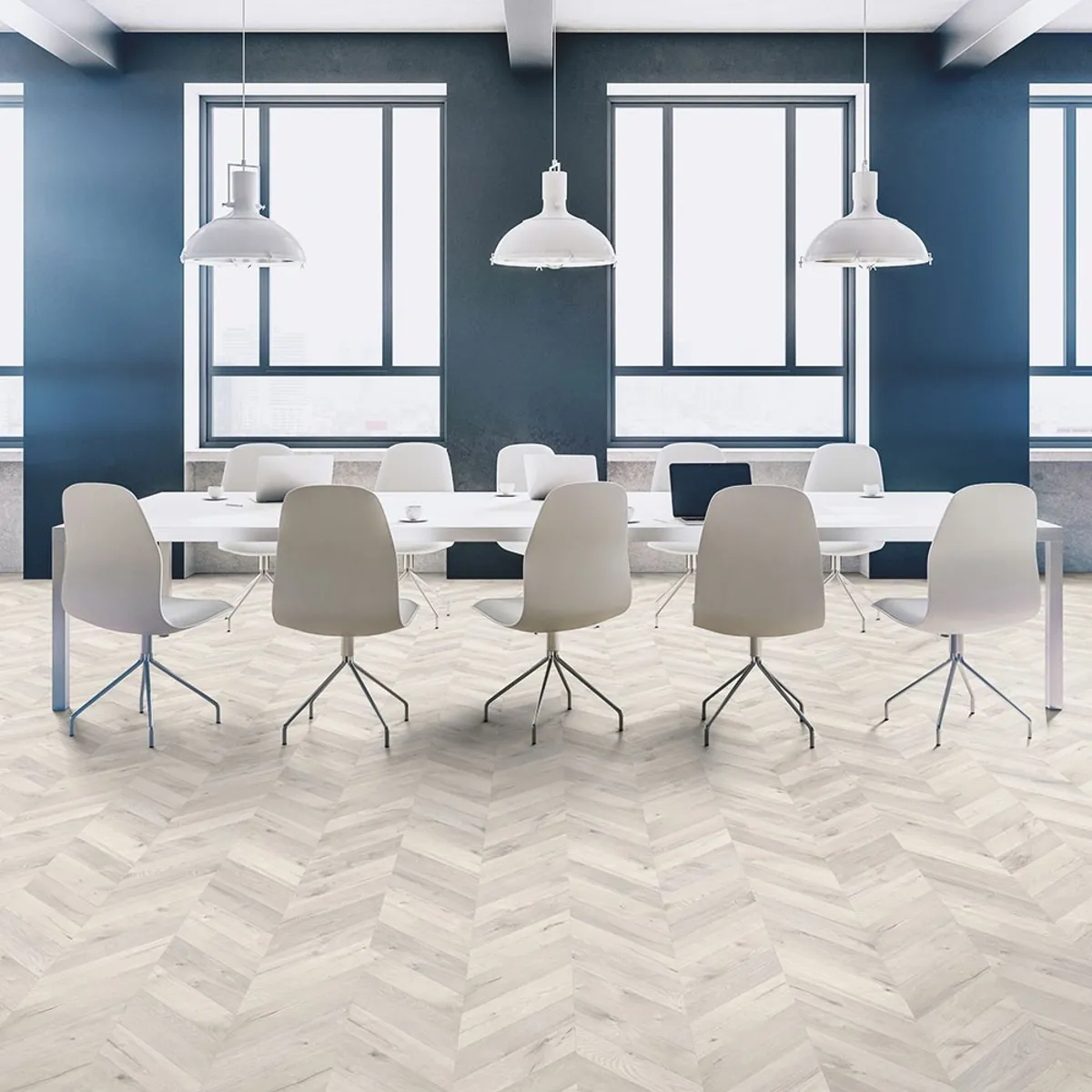 Limed Oak Chevron 8mm Laminate 